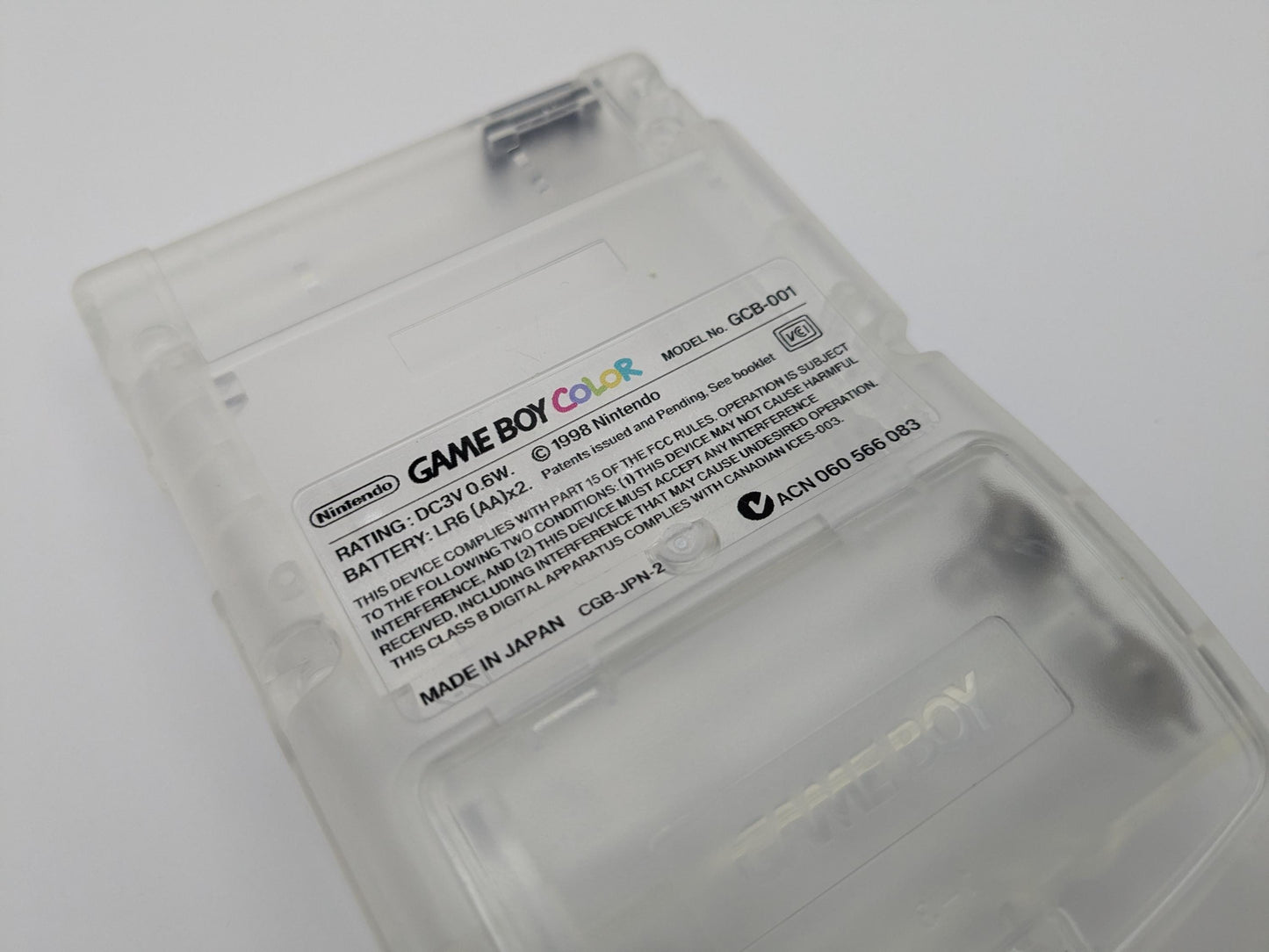 Gameboy Color label sticker Clear