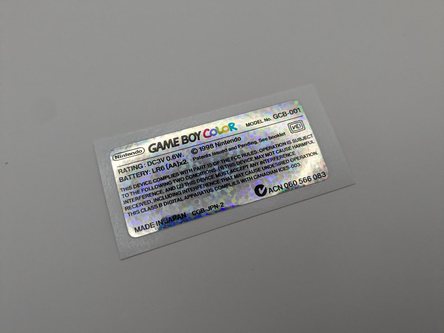 Gameboy Color label sticker Glitter Holographic