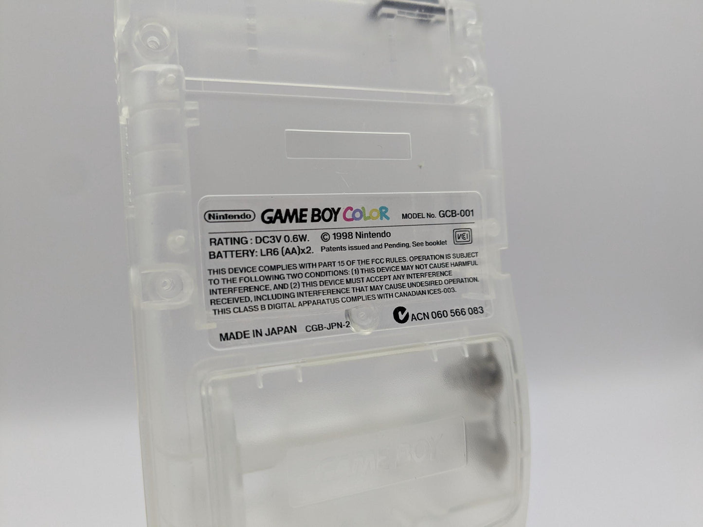 Gameboy Color label sticker Clear