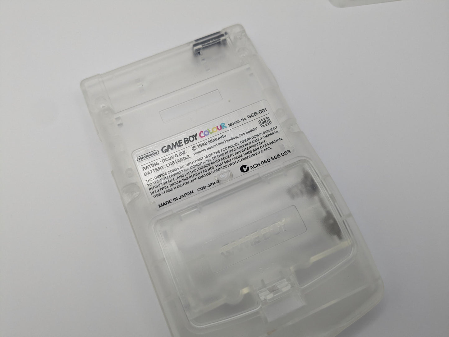 Gameboy Colour label sticker Clear Black Text (UK Spelling)