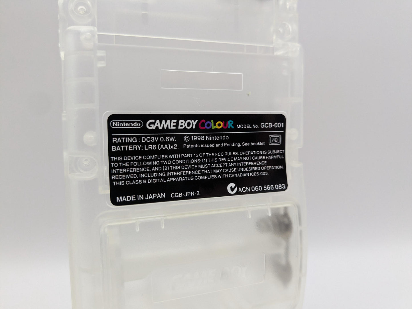 Gameboy Colour label sticker Black (UK Spelling)