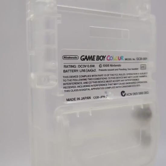 Gameboy Colour label sticker Clear Black Text (UK Spelling)